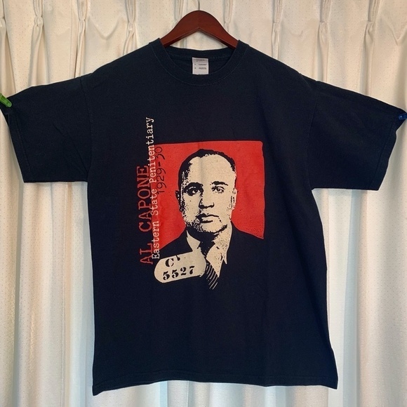 Gangster Al Capone Black Men’s T-shirt Shirt Eastern State Penitentiary Chicago - Picture 8 of 8
